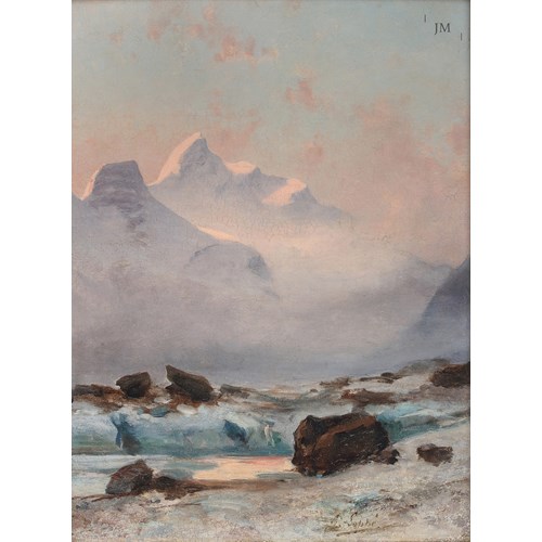 Sunset on the Jungfrau seen from Concordia on the Aletsch Glacier, Bernese Oberland, Switzerland